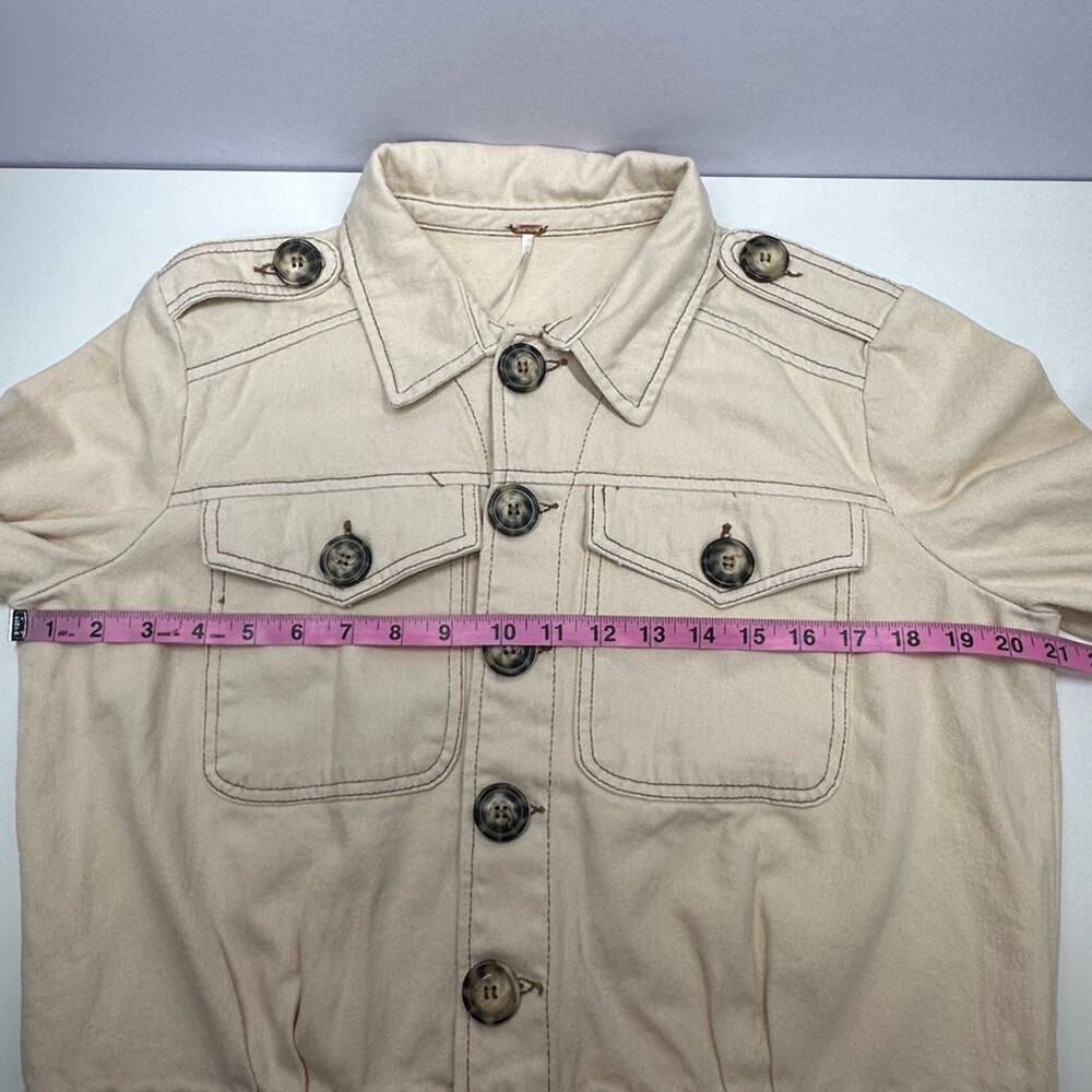 EUC | Free People | Button Denim Jacket | Cream | Size XS - Picture 9 of 14